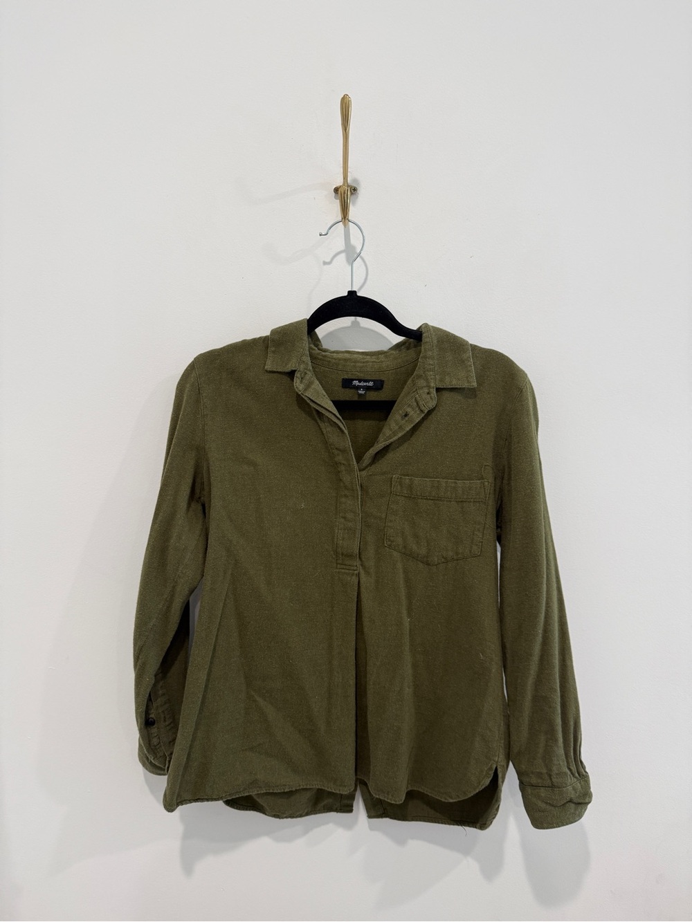 Madewell Olive Green Button-Front Shirt